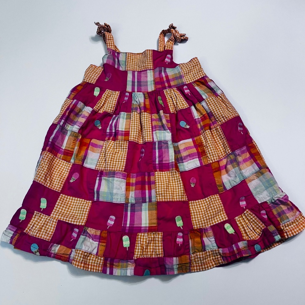 Vintage Gymboree Toddler Girls Sundress Dress Size 2T Plaid Ice Cream